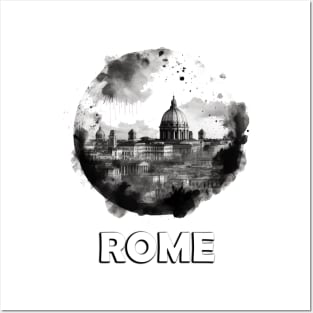 Watercolor Rome Skyline Tee Posters and Art